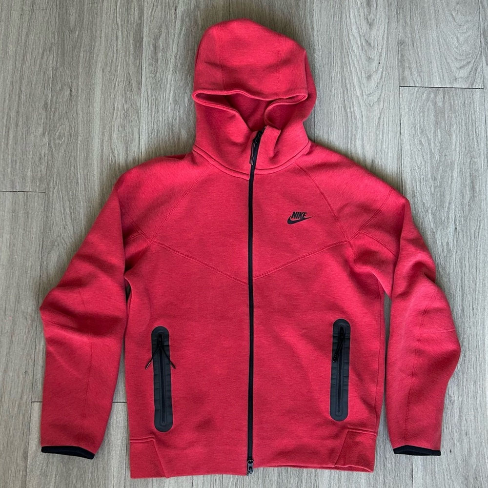 Men Nike Tech Red Jacket with Black Trim
